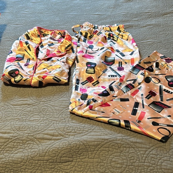 Set de pijama para mujer size L color rosa con estampado buenas condiciones - Picture 6 of 9